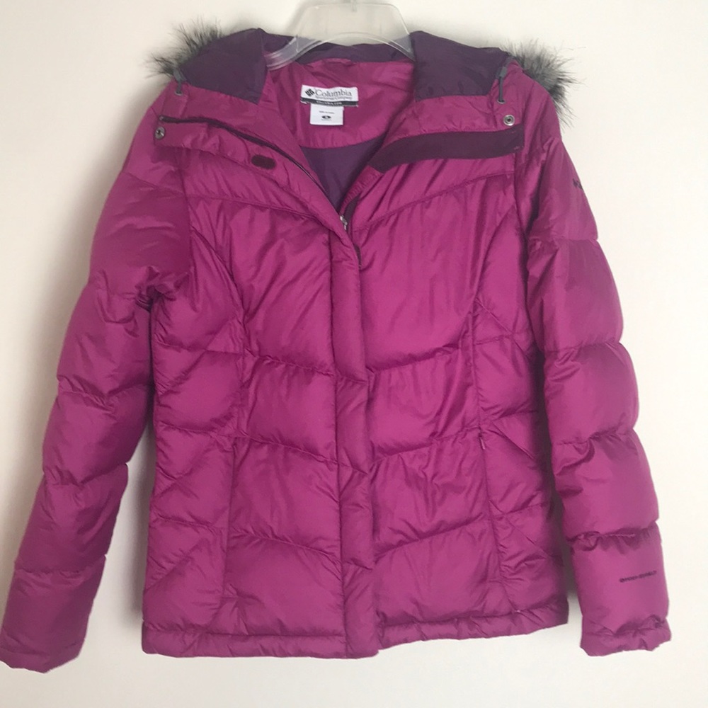Columbia Fuschia Short Down Puffer